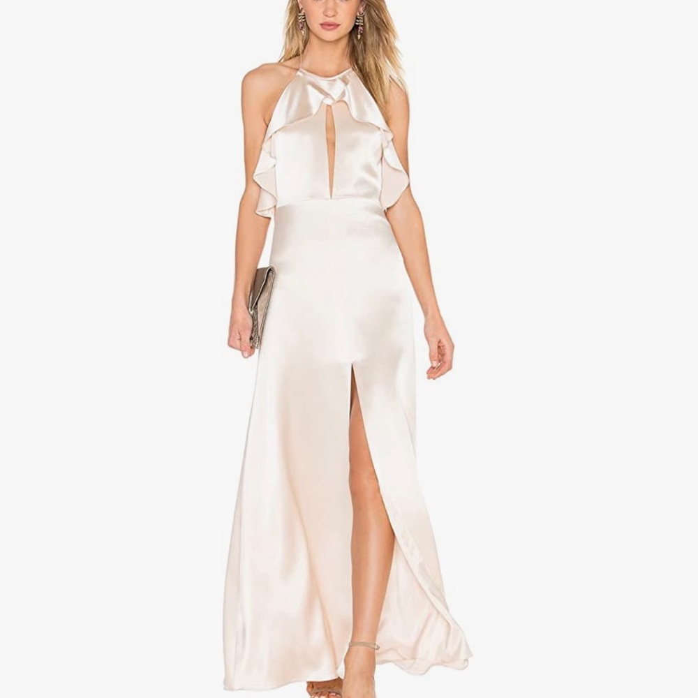 Jill Stuart Halter Ruffle backless gown  👗